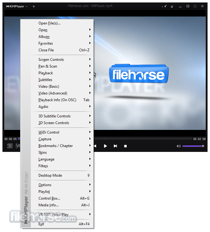 KMPlayer Windows playback console preview